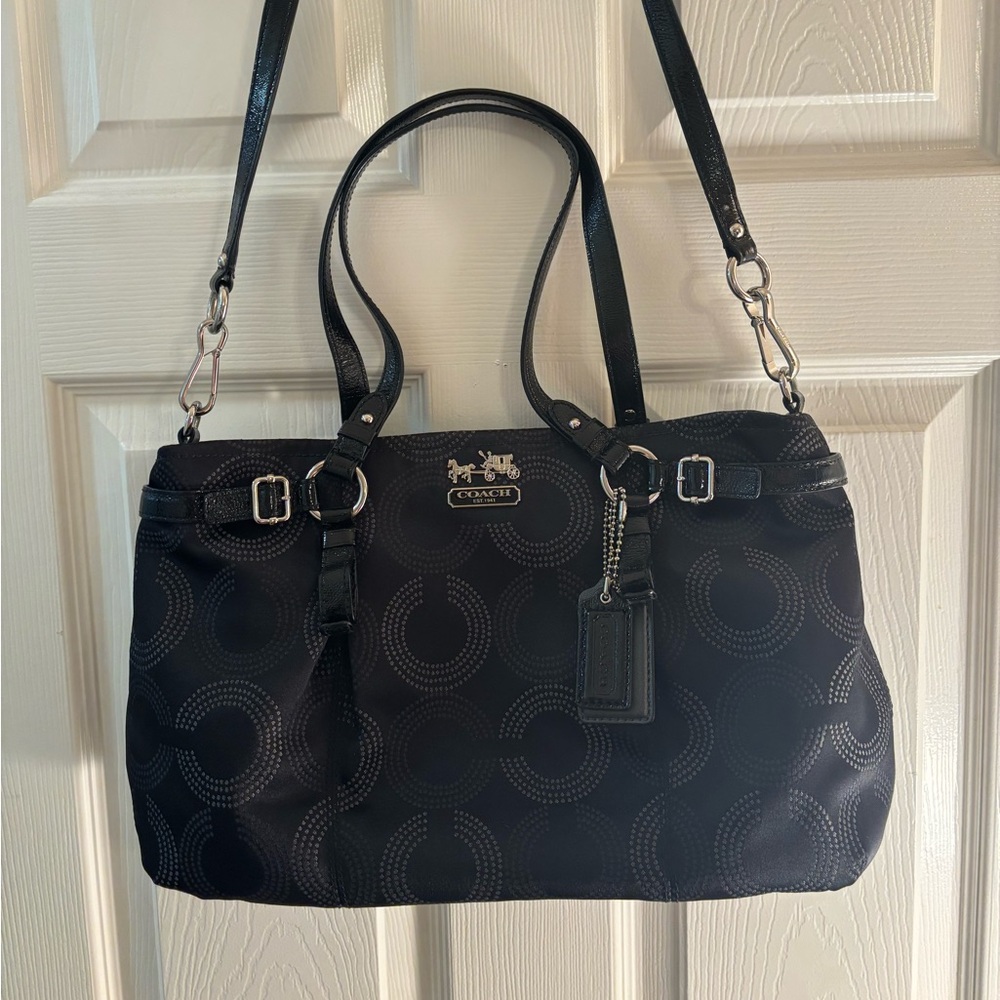 Coach Black Patterned Shoulder Bag